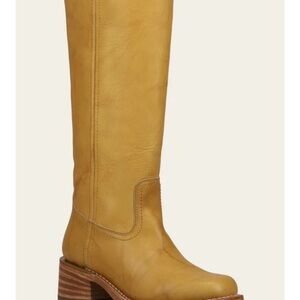 Yellow Knee-High Leather Boots